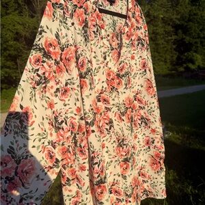 Torrid Floral Top with Pink and Green Accents